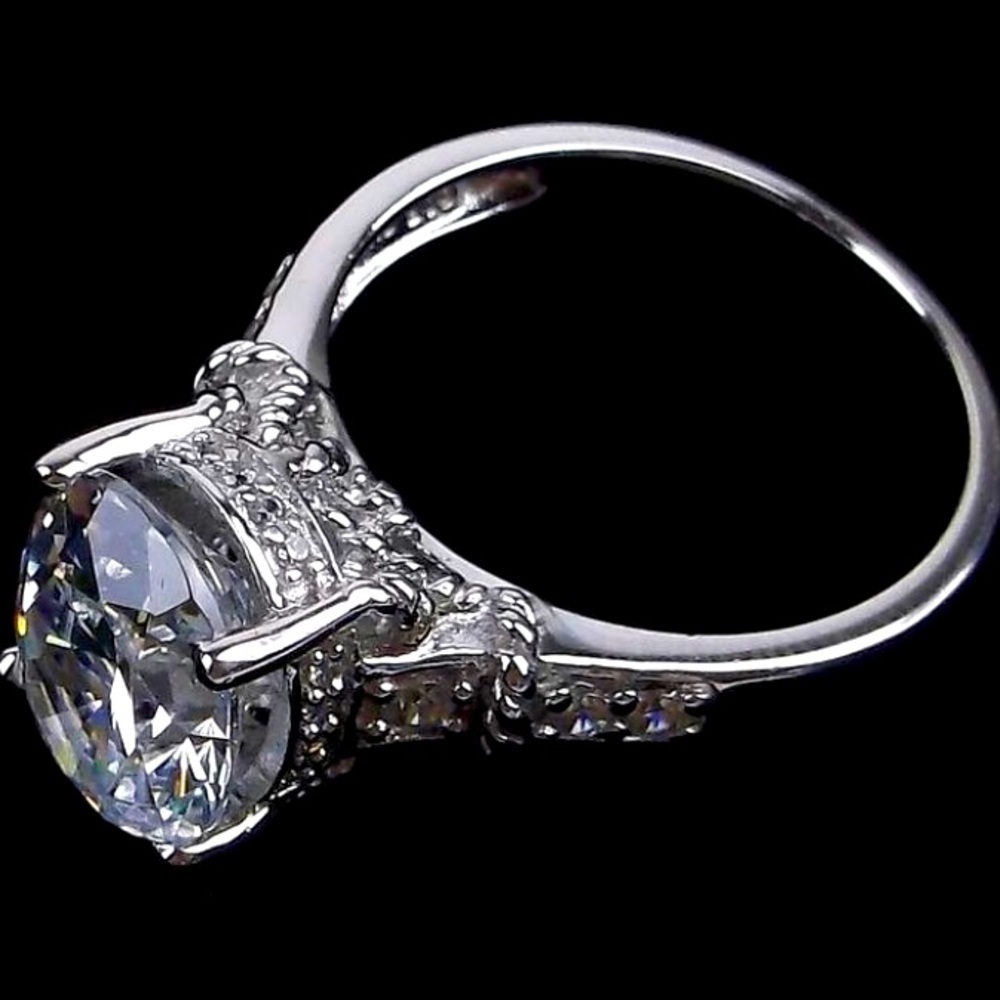 New Designer Sterling Silver‎ Cocktail Ring size 7